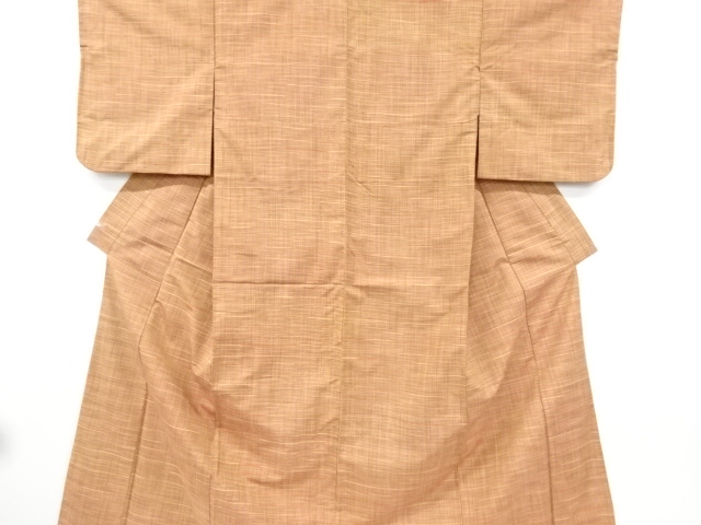 アンティーク　格子織り出し手織り紬着物